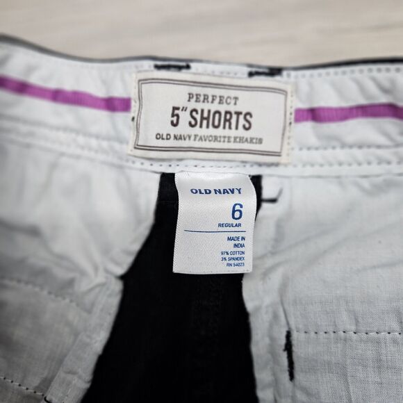 OLD NAVY Womens Black Perfect Shorts Khaki Chinos Size 6 - Picture 6 of 7